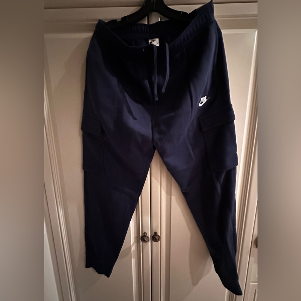 Nike Navy Sweatpants with White Tag Detail